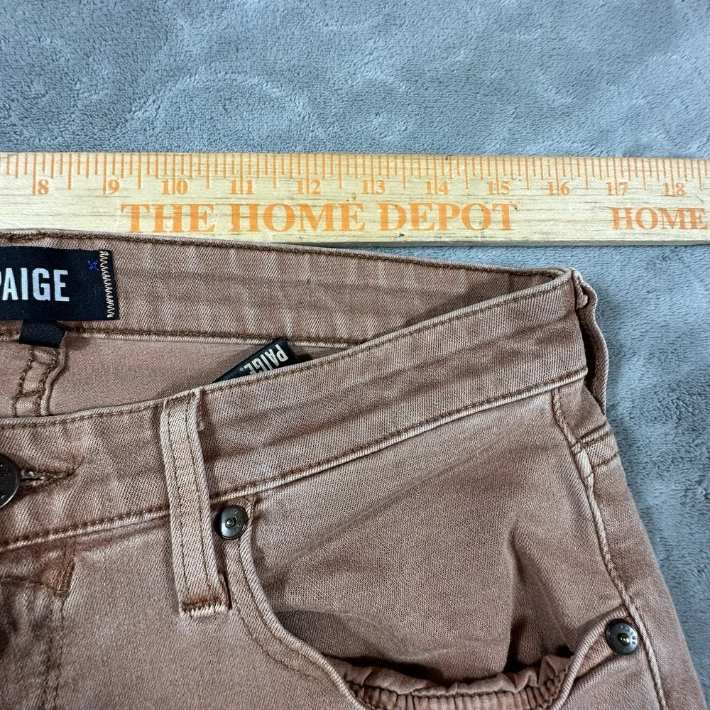 PAIGE FEDERAL Mens 31x32 Rust Brown Wash Jeans Pants Stretch Soft Slim Straight